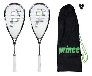 2 x Prince Bâton d'air 130 Ramy Ashour Raquettes De Squash + Balles De 3 Squash