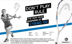 2015 HEAD Graphene XT Cyano 110 squash racket racquet + ball + grip