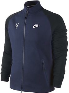 Men's NIKE RF Roger Federer Premier Jacket Navy Black LARGE 644780-410 $150