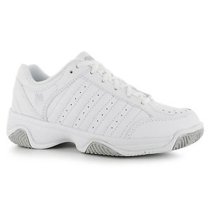 K Swiss Grancourt III Tennis Shoes Womens White/Silver Trainers Sneakers