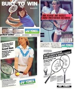 Martina Navratiova Yonex Rackets of Choice X 4 ( Carbonex 2 R - 7 R - 22 R - 27)