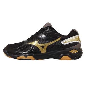 Mizuno Wave Twister 4 IV Black Gold Mens Badminton Volleyball Shoes V1GA15-7050