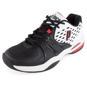 Prince Warrior Men's Tennis Shoes Black/White/Red - Auth Dealer - Reg $119