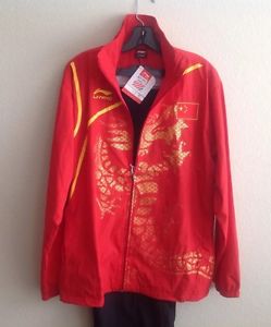 Li Ning 2012 Olympic Table Tennis / Badminton Tracksuit Adults Red & Black