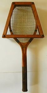 ANTIQUE VINTAGE RHODE ISLAND E. KENT SPECIAL TENNIS RACKET WITH PRESS