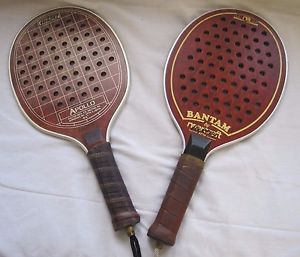 Lot 2 Vintage Wooden Racket Platform Tennis Paddles APTA Approved Bantam Apollo