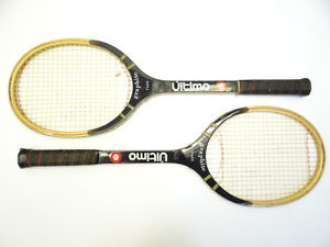 2 Vintage Used Ultimo Recreational Dynamics Graphite & Wood 7000 Tennis Rackets