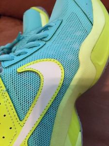 Nike Air Cage Court Tennis Shoes Size 7.5 New Vibrant Aqua/Turq./Volt/Yellow