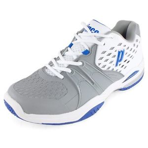 Prince Warrior Men's Tennis Shoes - White/Grey/Blue - Auth Dealer - Reg $120