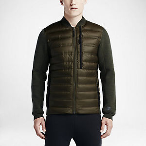 NIKE TECH FLEECE AEROLOFT BOMBER MEN'S JACKET $300 678267-329 DARK LODEN LARGE