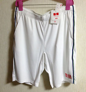 UNIQLO Novak Djokovic Tennis wear White Short Pants 2015 Wimbledon model sz XL