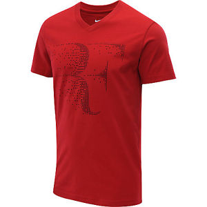 Roger Federer Tennis Nike V neck t-shirt Size US L  Red