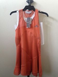 Adidas Womens Stella McCartney Tennis Performance Dress Orange M 3 piece