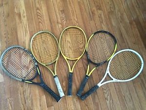 5 Tennis Racquet Bundle! Includes 2 HEAD, 2 SNAUWAERT, 1 PRINCE