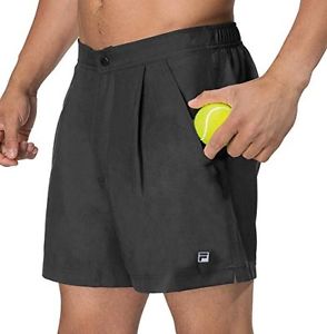 Fila Mens Fundamental Santoro Tennis Shorts, Black, L