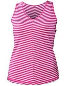 Jofit Women`s Morocco Sleek V Striped Tennis Tank Raspberry Xsmall Red