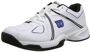 Wilson Mens Nvision Envy Tennis Shoe, White/Black/Blue Iris, 11.5 M US