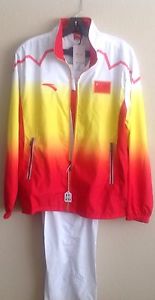 Anta 2012 Olympic Table Tennis / Badminton Tracksuit Youth Red, White Yellow