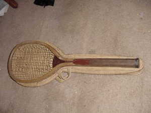 Vintage Old Antique Wood Wooden Tennis Racquet  Very Poor Rough Bad Shape Decor