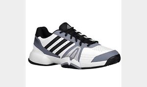 New Men's Adidas Bercuda 3 Tennis Shoe, White And Gray, Size 12