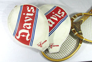 2 Vintage TAD Davis Imperial Tennis Racket with Davis Racket Covers *Excellent*