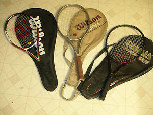 WILSON TENNIS RACQUETS, LOT OF 3,GAMMA,Ncode,PROFILE, USED, GOOD CONDITION