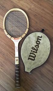 1970 Vintage Billie Jean King Bancroft Wooden Tennis Racquet w/ Case Antique