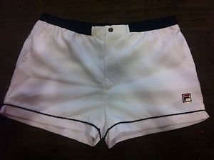 Vintage Fila BJ Bjorn Borg White Line Tennis Shorts Large 36