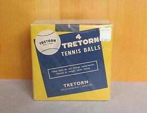 Vintage Tretorn Tennis Balls New Old Stock! 4 Sealed in Original Box Sweden NOS