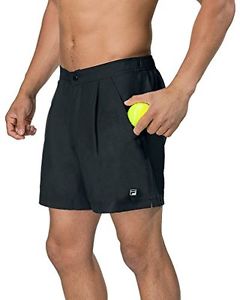 Fila Mens Fundamental Santoro Tennis Shorts, Black, L