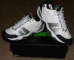 NEW IN BOX MENS PRINCE T22 TENNIS SHOES SIZE 10 GREEN BLACK WHITE SILVER NEW