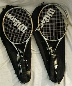 Lot of 2 Wilson Hammer 7.0 Titanium 110 Stretch Tennis Racquet 4 1/2