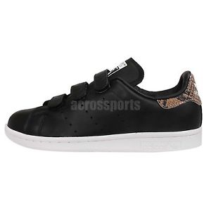 adidas Originals Stan Smith CF W Black Snakeskin Womens Sneakers Shoes S81390