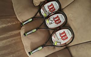 3 Wilson Burn  FST 99 Racquets all strung by Tecnifiber razor code strings