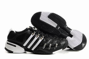 Adidas Barricade 5 mens tennis shoe, black/white stripe size 8