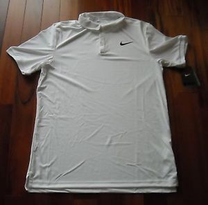 NWT Men's Nike Tennis  Polo Shirt  Size L   White/ Black   Style 739640