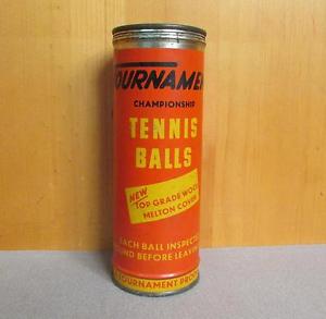 Vintage Tournament Championship Tennis Ball Original Metal Can Advertising Czech