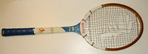 Spalding Pro Champ Pancho Gonzales vintage tennis racquet broken string,no warp