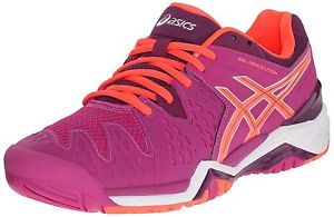 ASICS GEL Resolution 6 Women's Tennis Shoes - Berry/Coral/Plum - Reg $140