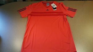 ADIDAS Boys` Barricade Tennis Tee Shock Orange  BOYS XL  RETAIL $42