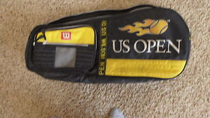 Wilson US Open Tennis Bag Yellow/Black Holds Racquets Ball Pocket Shoulder Strap