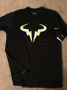 NADAL DRI FIT BLACK WITH LIME GREEN LOGO SIZE LARGE