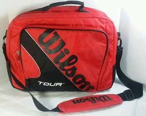 Wilson Tour Tennis Messenger Bag - Red Black Multi Compartment w/Laptop Insert