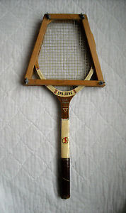 Spalding Pancho Gonzales Wooden Tournament Tennis Racket, Press, and Cover too!