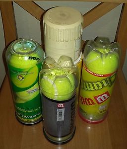Tennis Balls (2 Packs-Wilson, 1 Pack-Dunlop), with Moist Protector