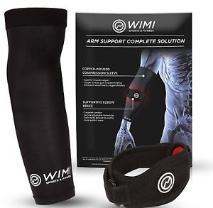 Elbow Brace+Compression Elbow Sleeve Works Eases Golfer and Tennis