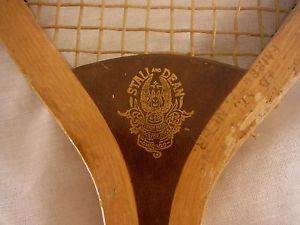 VINTAGE WOOD TENNIS RACKET STALL & DEAN Brockten Mass.