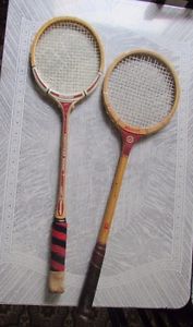 2 Vintage Tennis Squash Raquets Slazenger Firepower Bancraft Winner Wood rackets