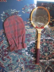 Antique VINTAGE Wilson Wood Tennis Racquet Racket Jack Kramer Match Play Cover