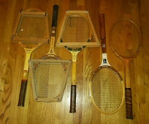 5 vintage tennis racquet wimbledon Chris Evert Jack Kramer Bill Tilden Cortland